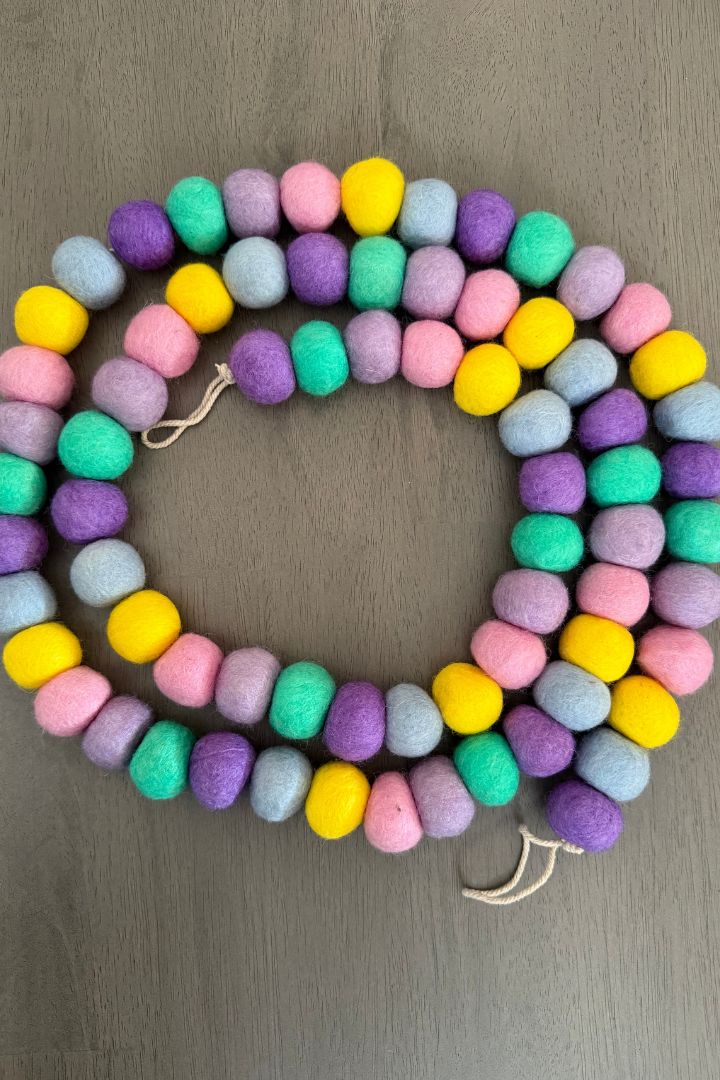 Easter Felt Ball Garlands for Easter Spring Decorations 6 ft long