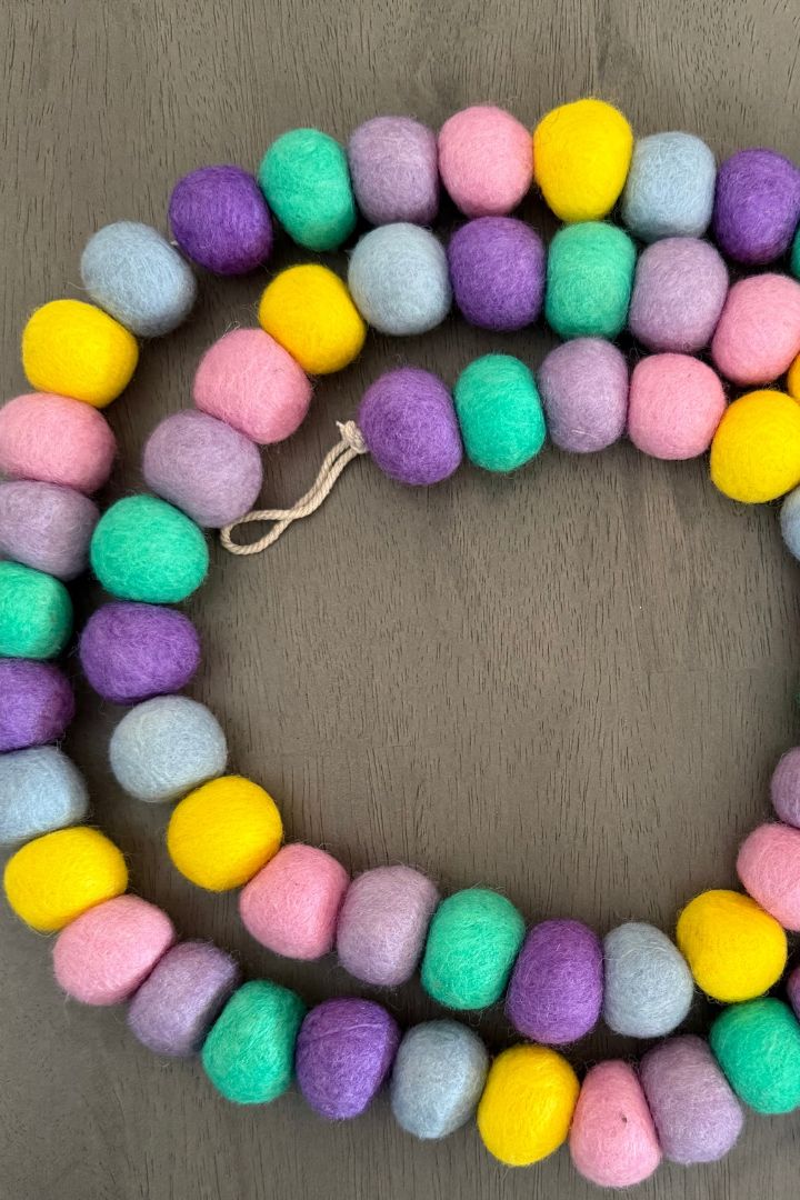 Easter Felt Ball Garlands for Easter Spring Decorations 6 ft long