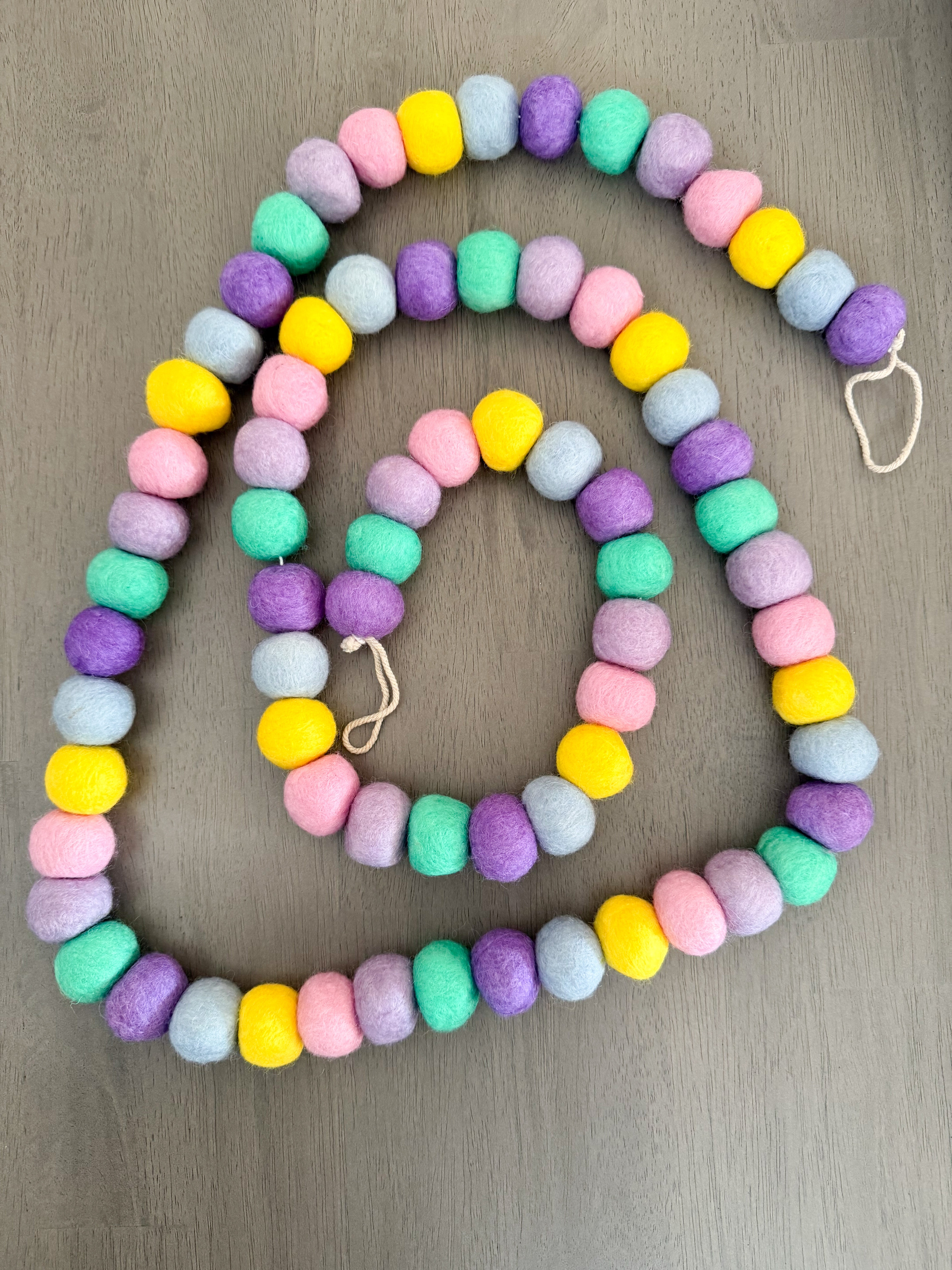 Easter Felt Ball Garlands for Easter Spring Decorations 6 ft long