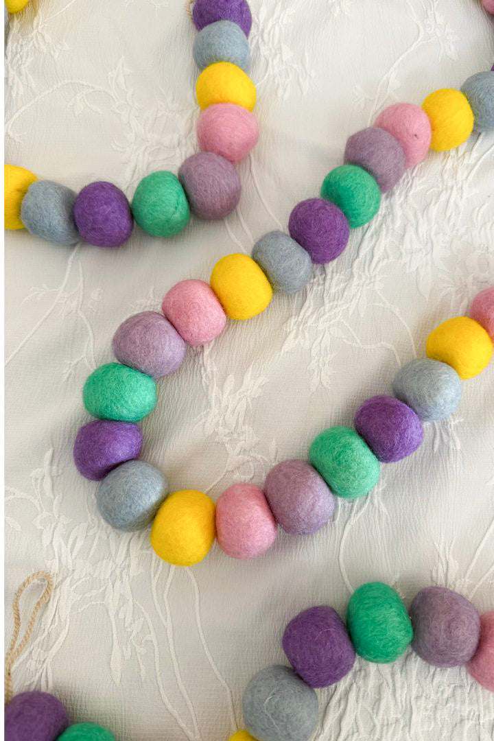 Easter Felt Ball Garlands for Easter Spring Decorations 6 ft long