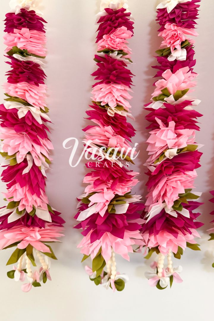 Pack of 20 Multicolor Fabric Flower Garlands 2 ft long