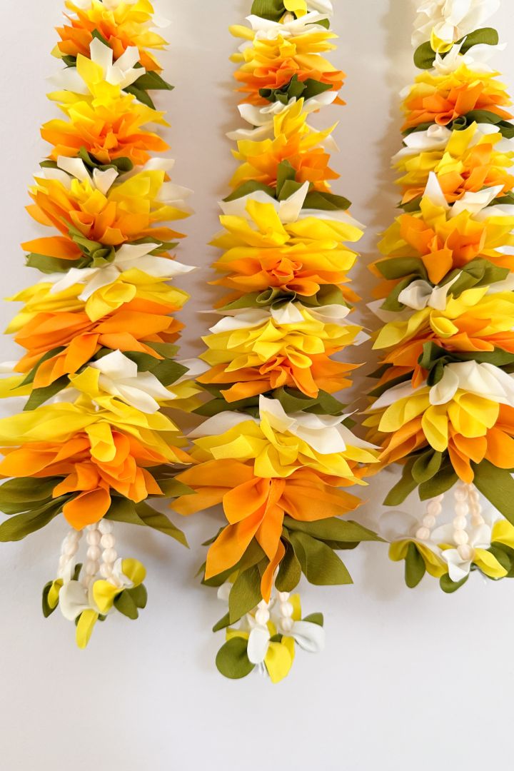 Pack of 20 Multicolor Fabric Flower Garlands 2 ft long