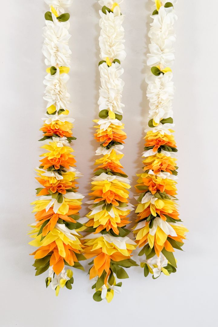 Pack of 20 Multicolor Fabric Flower Garlands 2 ft long