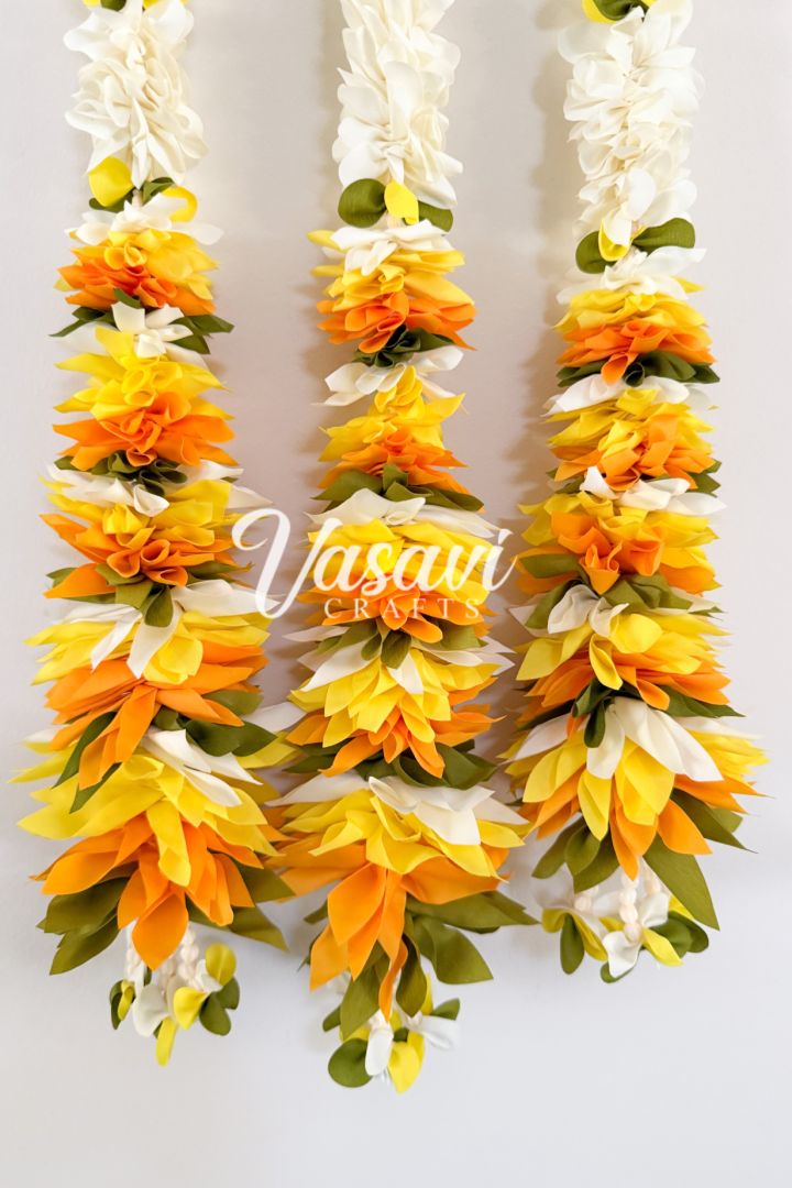 Pack of 20 Multicolor Fabric Flower Garlands 2 ft long