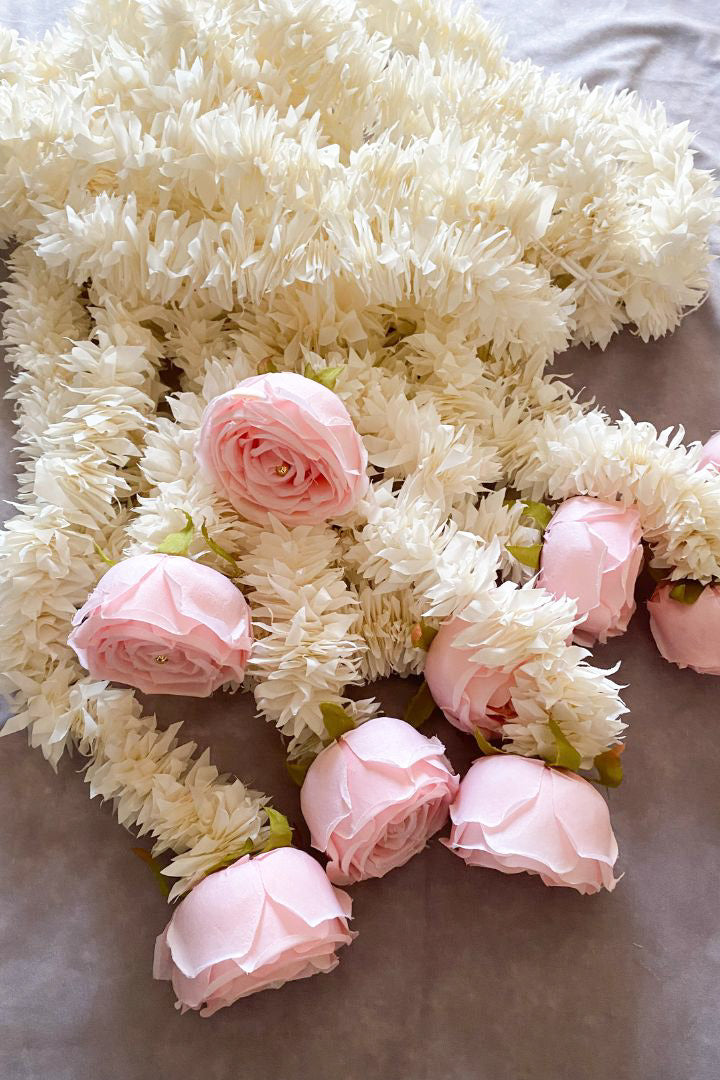 Pack of 30,40,50,60,80,100 Gajra/Jasmine Flower Garland with Rose