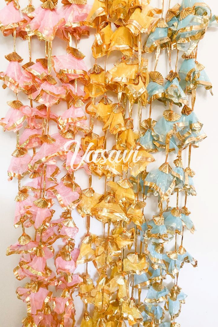 Pack of 10, 20 Gota Hangings with Gota Phool/Flower