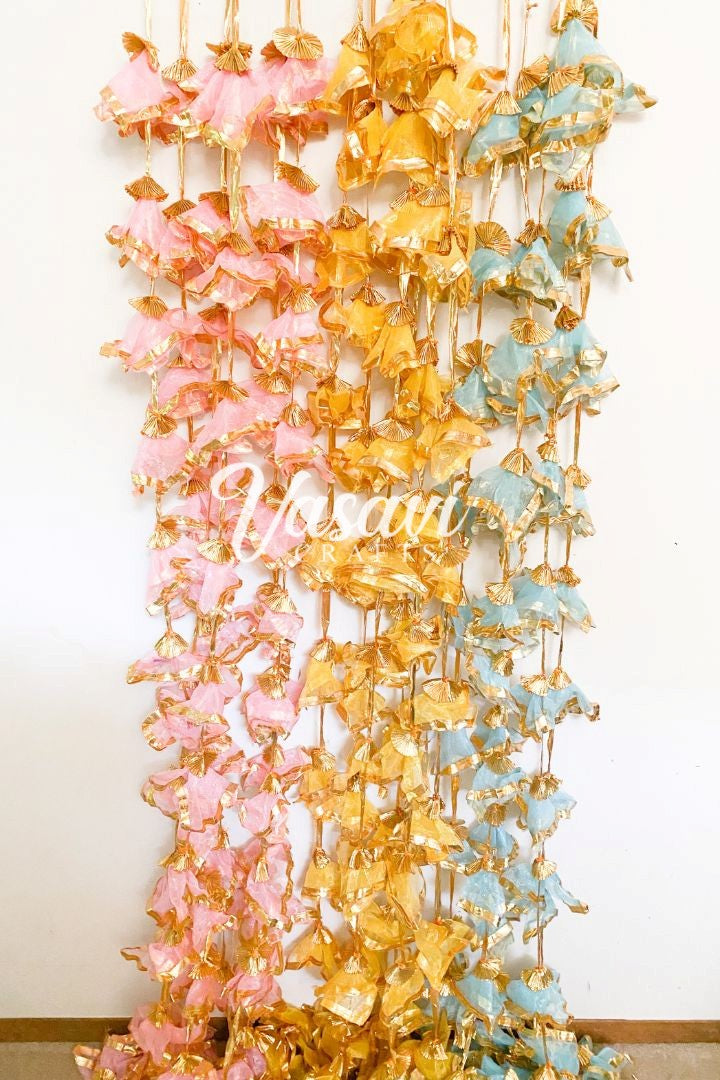 Pack of 10, 20 Gota Hangings with Gota Phool/Flower