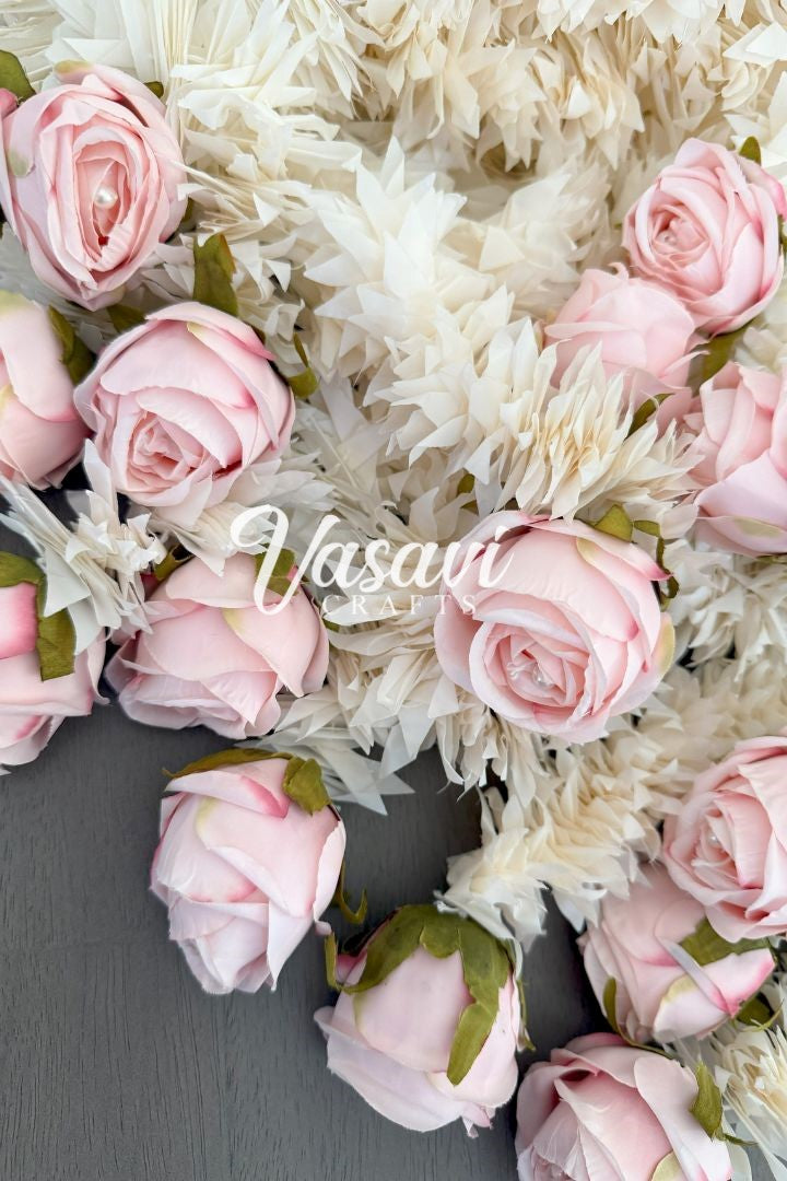 Pack of 30, 40, 60, 80, 100 Jasmine/Gajra Flower Garlands with roses