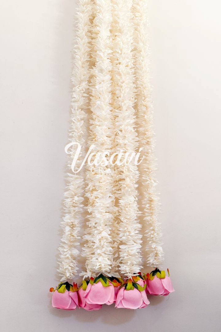 Pack of 30,40,50,60,80,100 Gajra/Jasmine Flower Garland with Rose