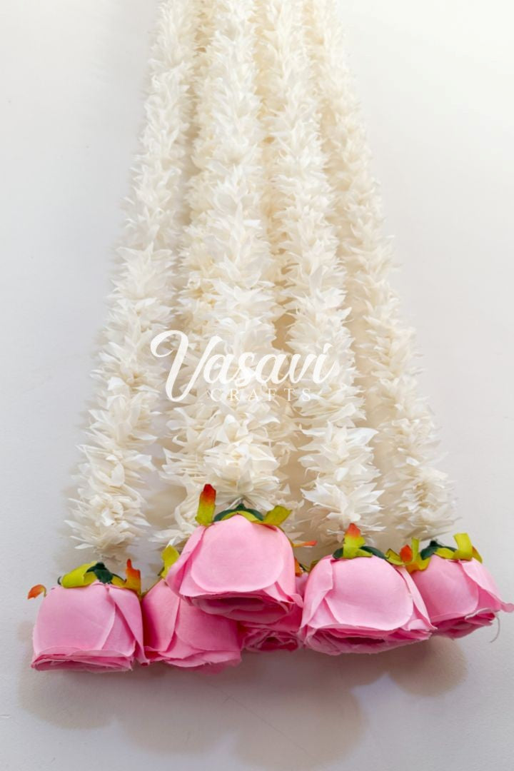 Pack of 30,40,50,60,80,100 Gajra/Jasmine Flower Garland with Rose