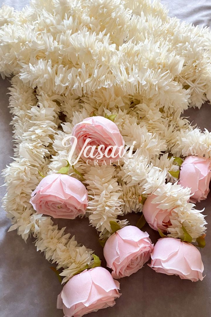 Pack of 30,40,50,60,80,100 Gajra/Jasmine Flower Garland with Rose