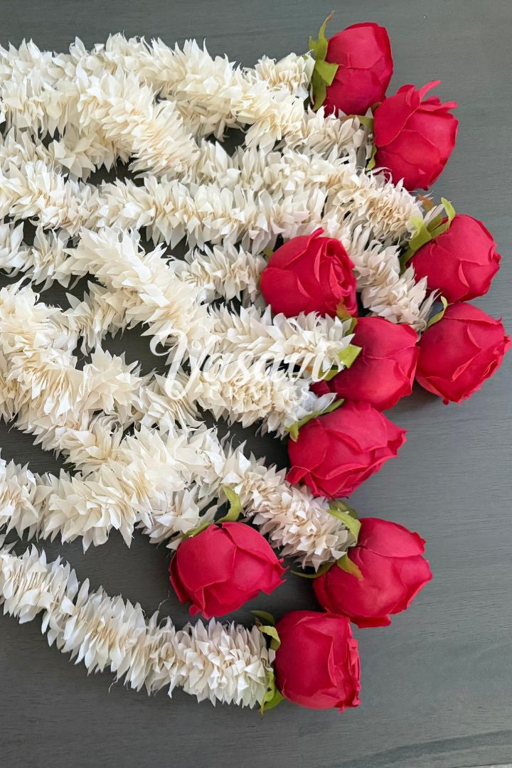 Pack of 20,30,40,50,60,80,100 Jasmine Flower Garland with Rose