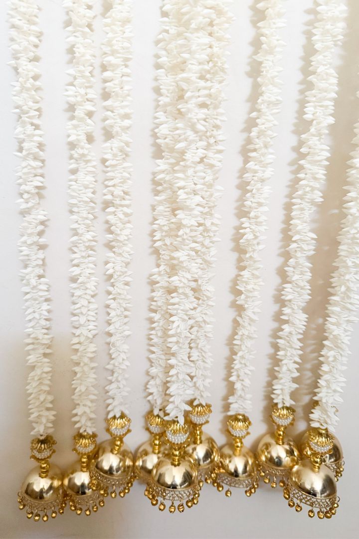 Pack of 10 Scented Jasmine Flower Hanging with Jhumka Tassel
