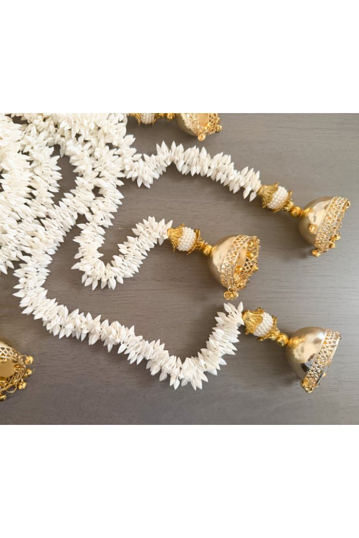 Pack of 10 Scented Jasmine Flower Hanging with Jhumka Tassel