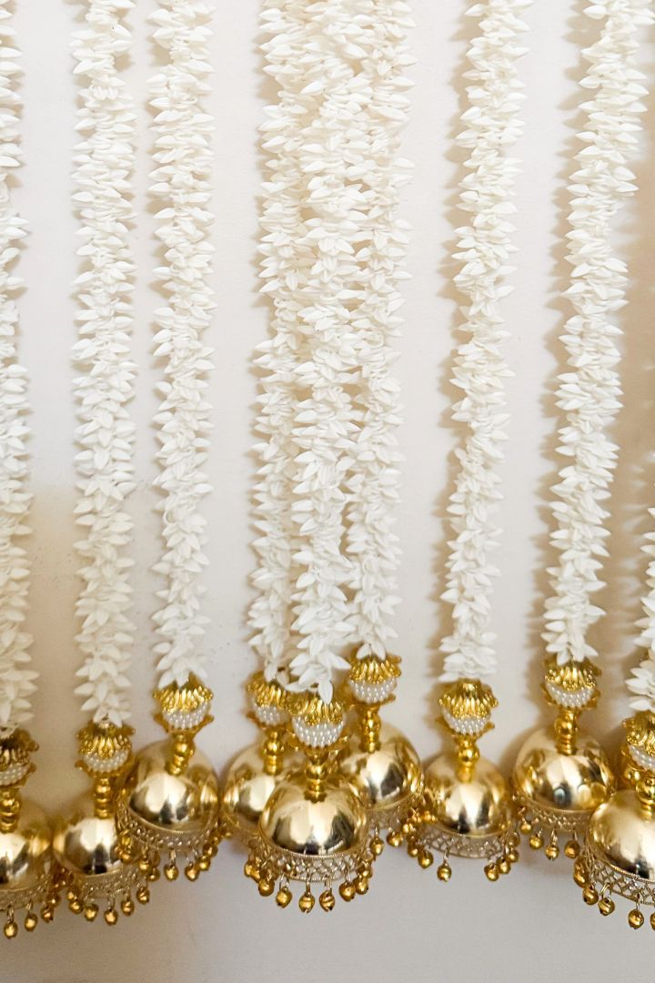 Pack of 30,40,50,60,80,100,200 Scented Jasmine Flower Hanging with Jhumka Tassel