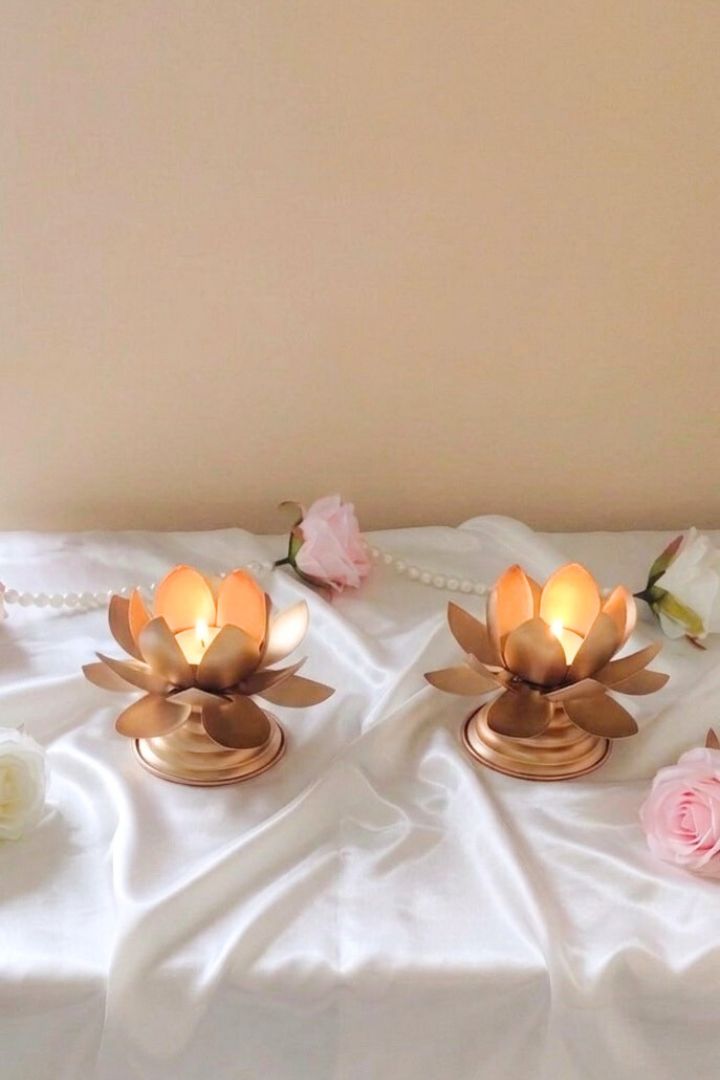 Pack of 6,10,15,20,30,40,50 Lotus Tea light Candle Holder