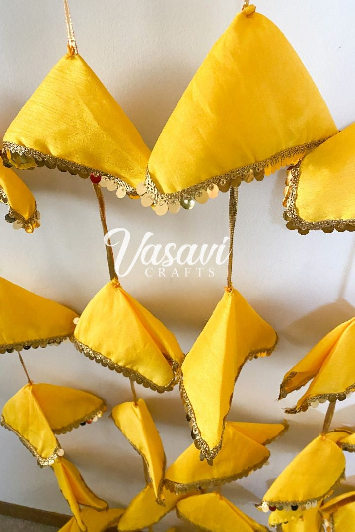 Yellow Fabric Garlands with Sequin Lace