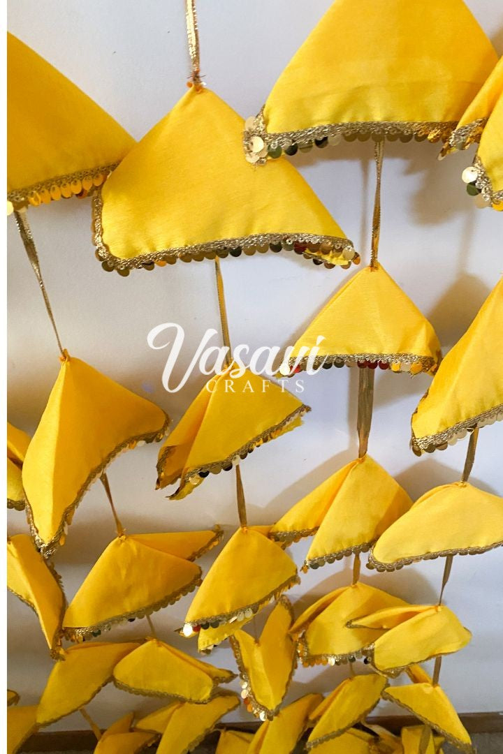 Yellow Fabric Garlands with Sequin Lace