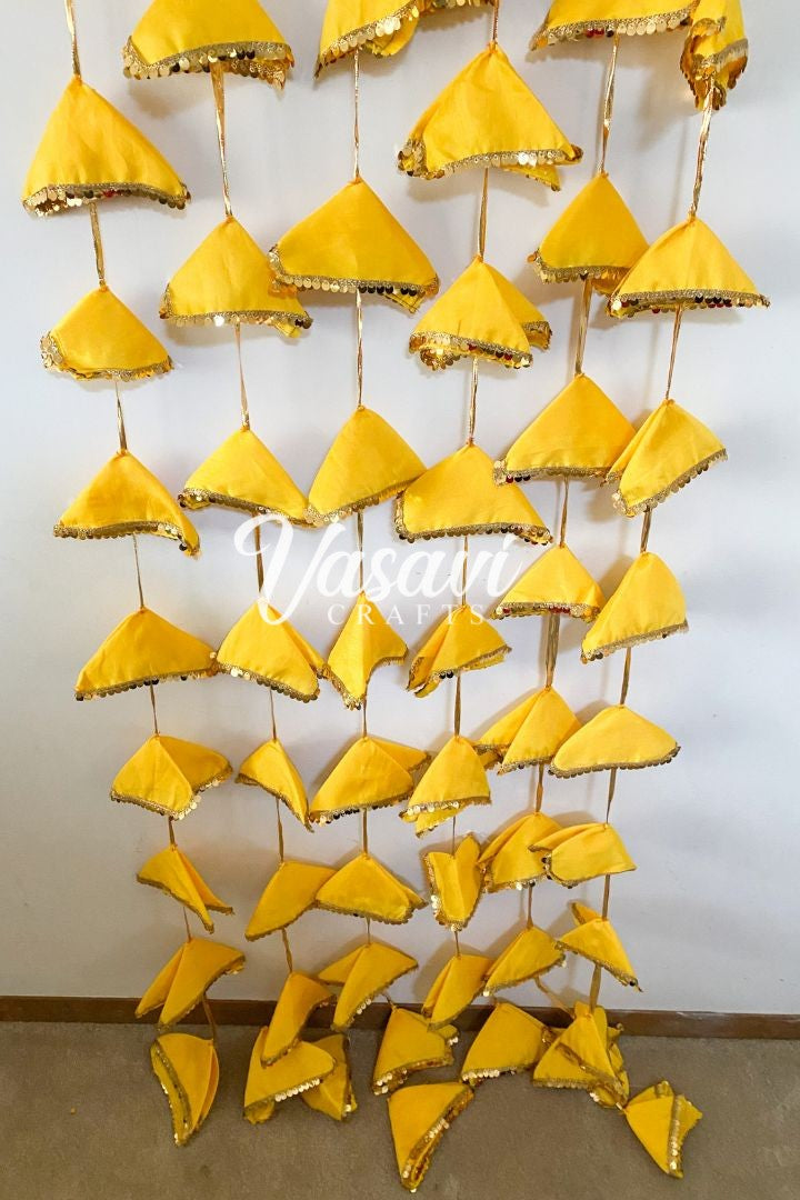 Yellow Fabric Garlands with Sequin Lace