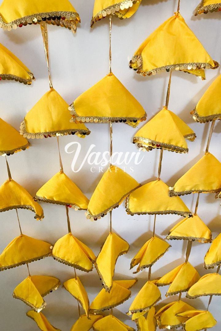 Yellow Fabric Garlands with Sequin Lace