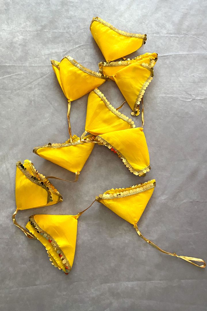 Yellow Fabric Garlands with Sequin Lace