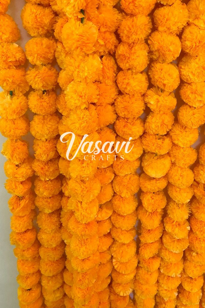 Pack of 16, 20, 25, 50, 100, 200 Artificial Marigold Flower Garlands 8 feet, 10 feet long