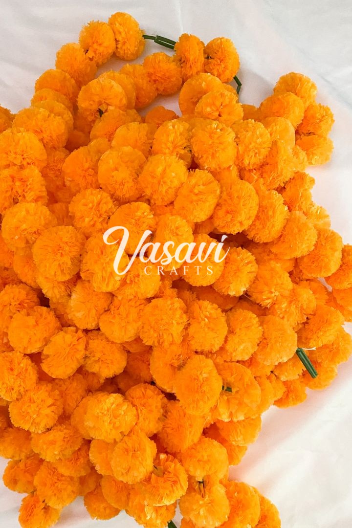 Pack of 16, 20, 25, 50, 100, 200 Artificial Marigold Flower Garlands 8 feet, 10 feet long