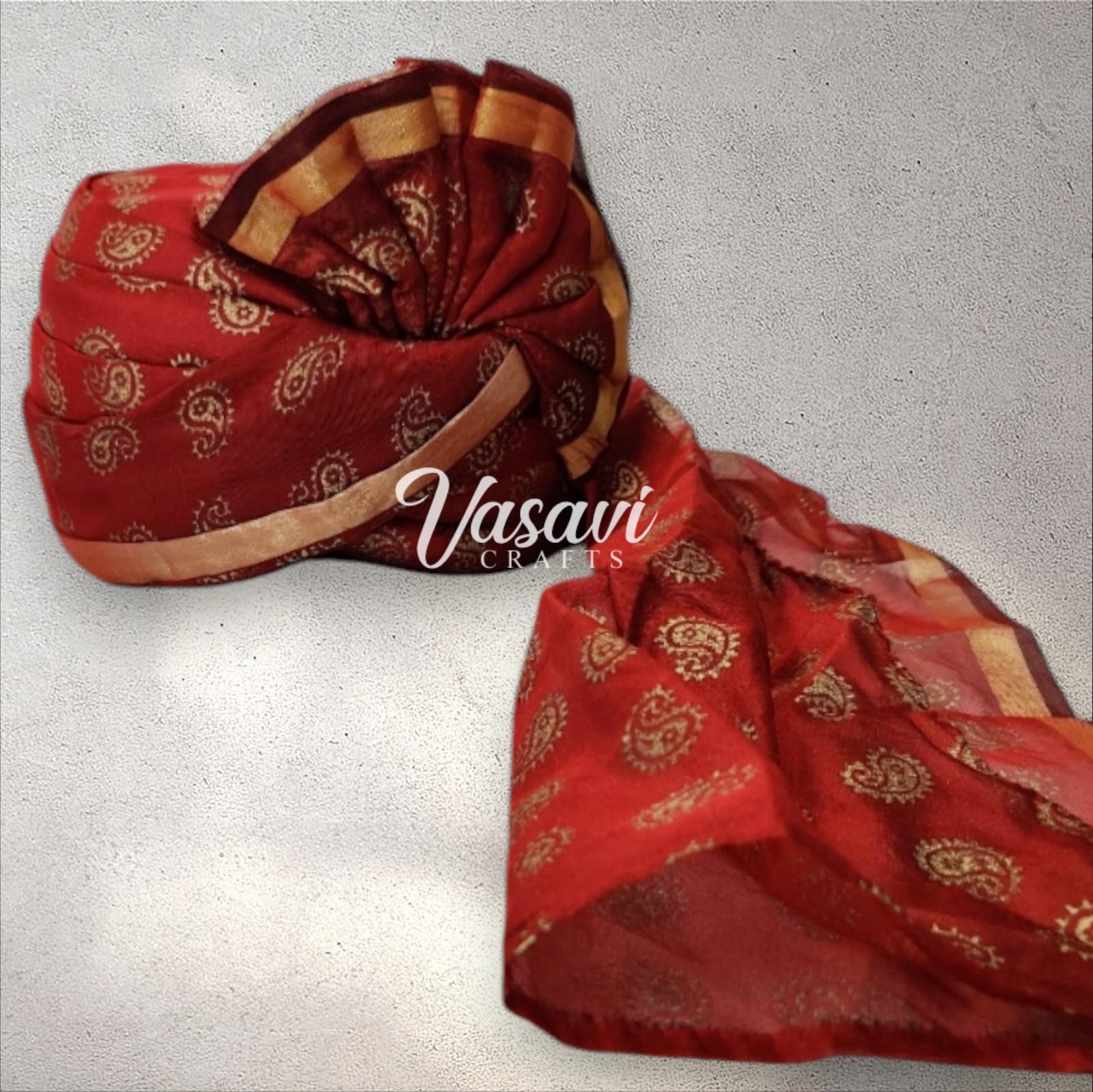 Pack of 5, 10, 20, 30, 35, 40, 50 Maroon Rajasthani Indian Wedding Baraat Pagri/Safa