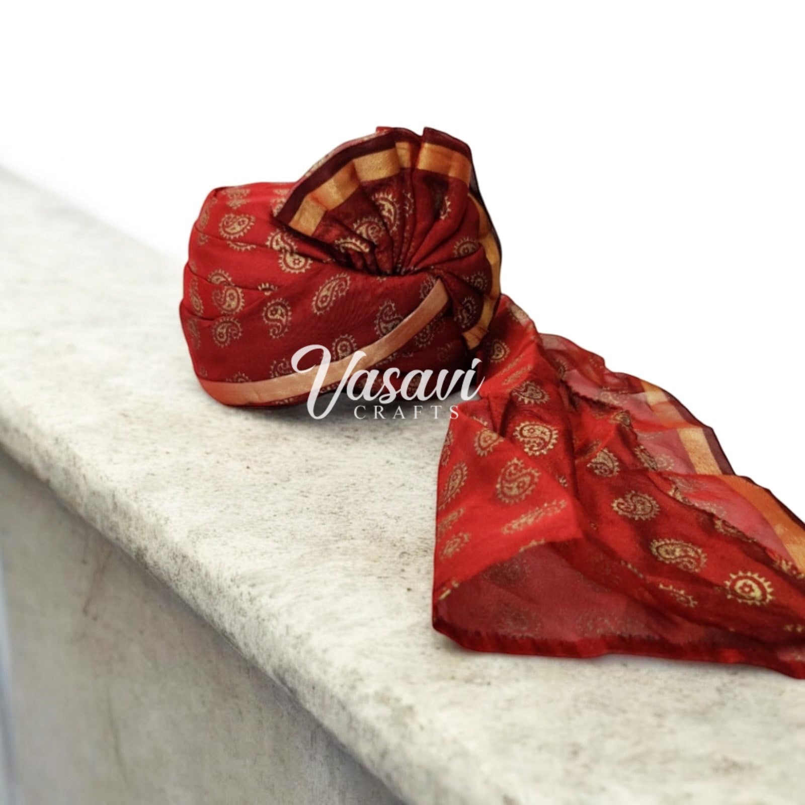 Pack of 5, 10, 20, 30, 35, 40, 50 Maroon Rajasthani Indian Wedding Baraat Pagri/Safa