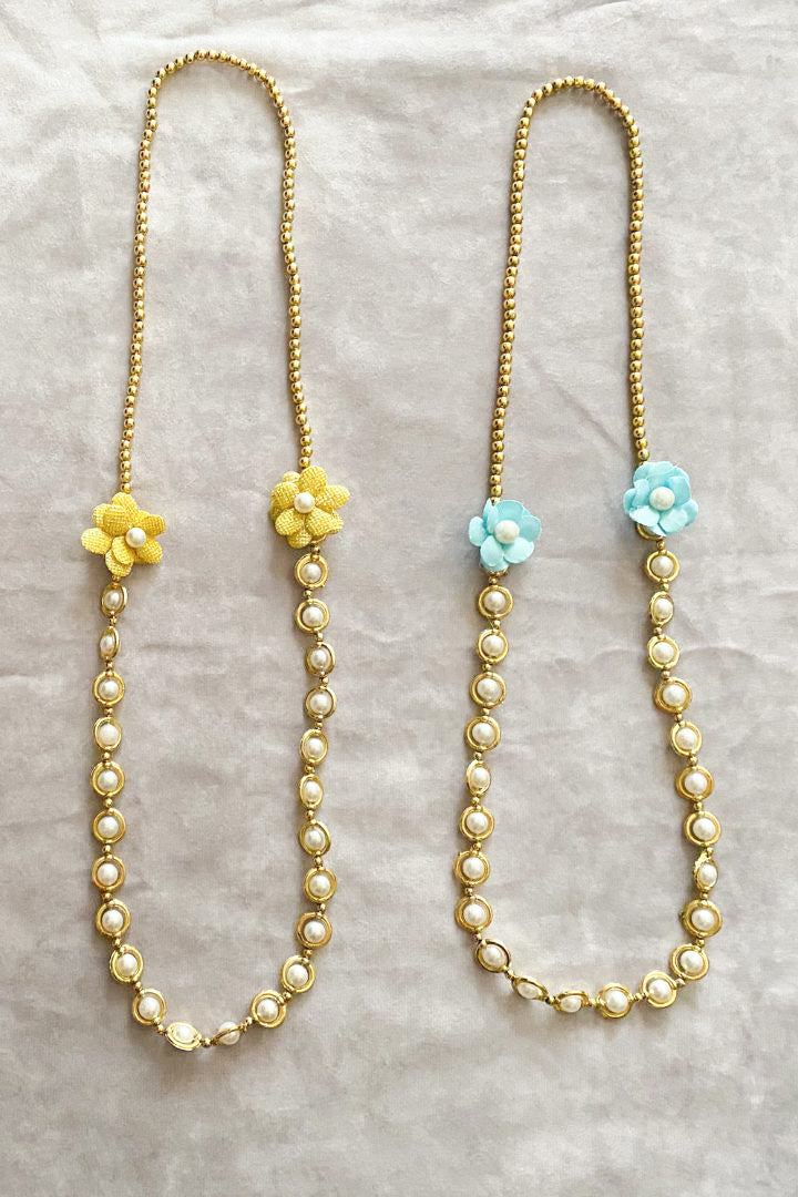 Pack of 30, 50, 100 Gold Beads Milni Mala with Flowers for Baraat Welcome