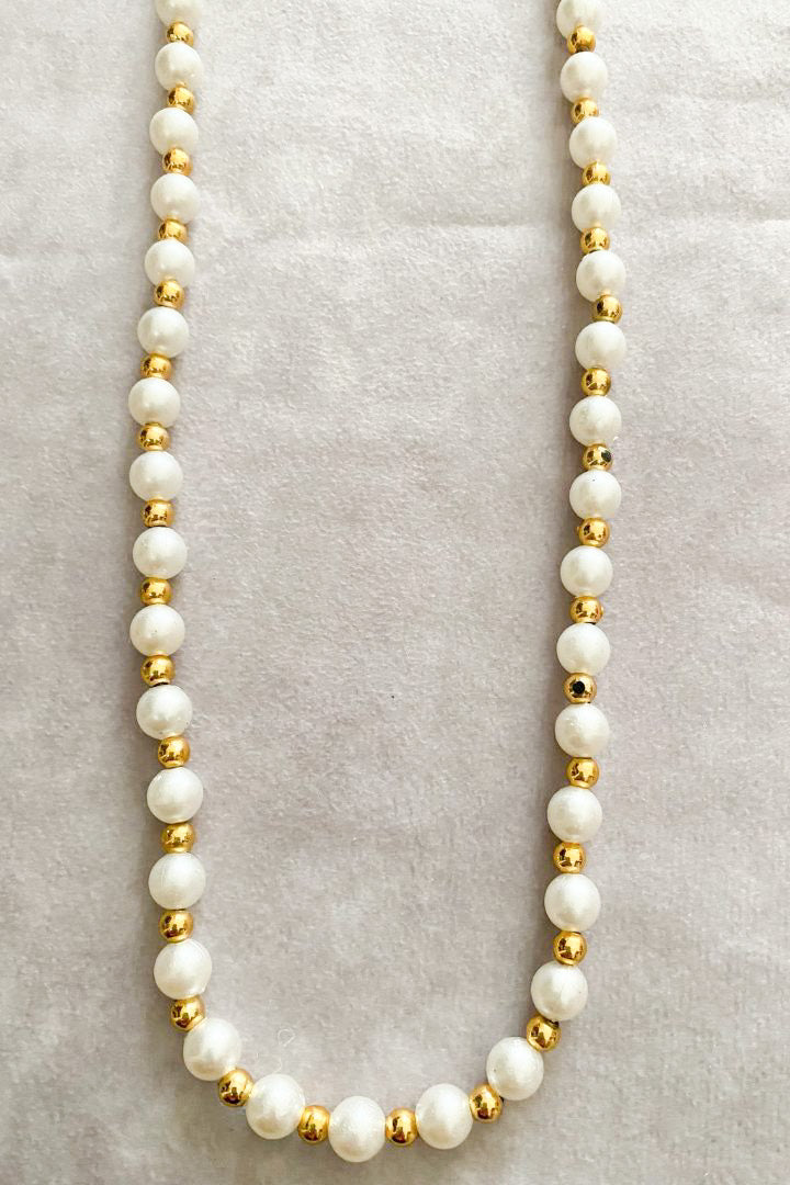 Pack of 30, 50, 100 Gold Beads and Pearl Milni Mala for Baraat Welcome