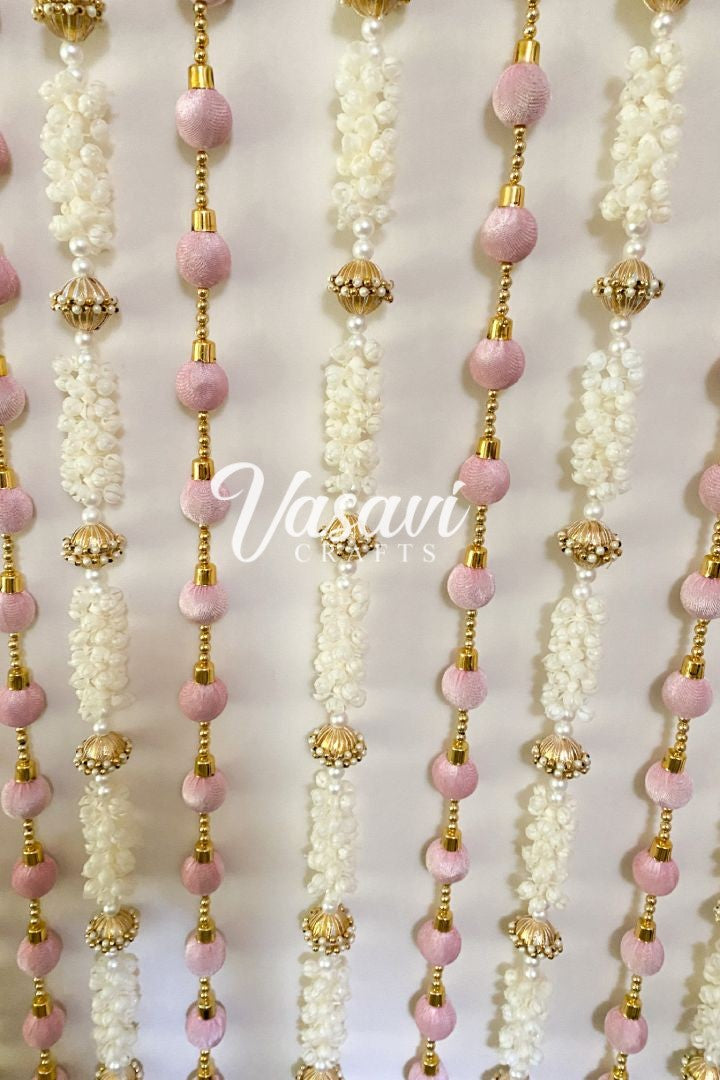 Pack of 20, 30, 40, 50, 70, 100 Mogra/Jasmine Garlands with Gold Balls