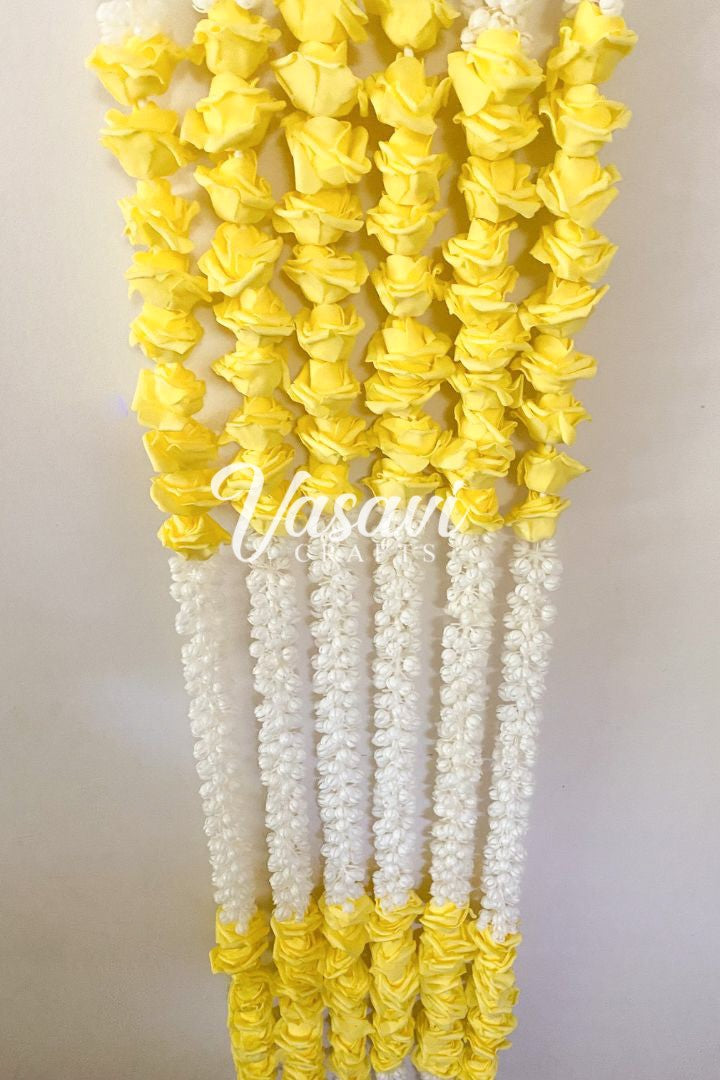 Pack of 20, 40, 50, 100 Mogra/Flower Garlands with Small Roses 6 ft long