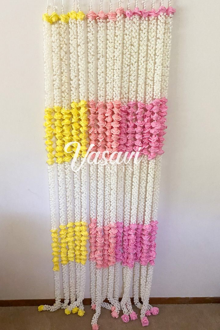 Pack of 20, 40, 50, 100 Mogra/Flower Garlands with Small Roses 6 ft long