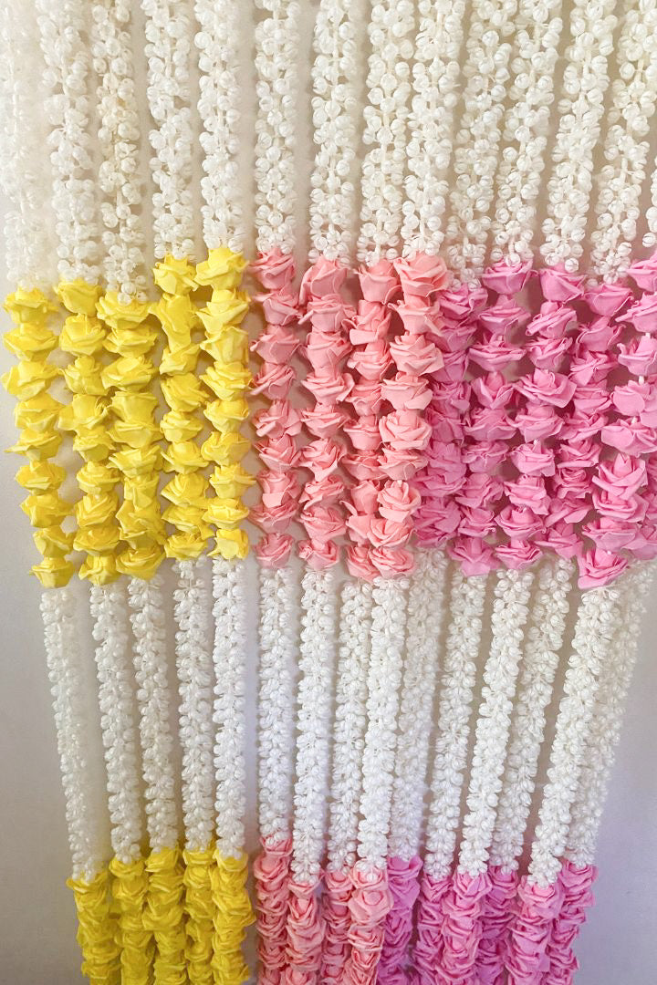 Pack of 20, 40, 50, 100 Mogra/Flower Garlands with Small Roses 6 ft long