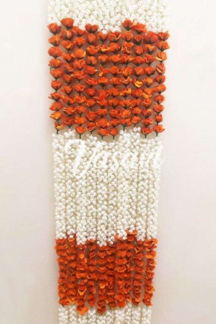 Pack of 20, 40, 50, 70, 100 Mogra/Jasmine Flower Garlands with Roses