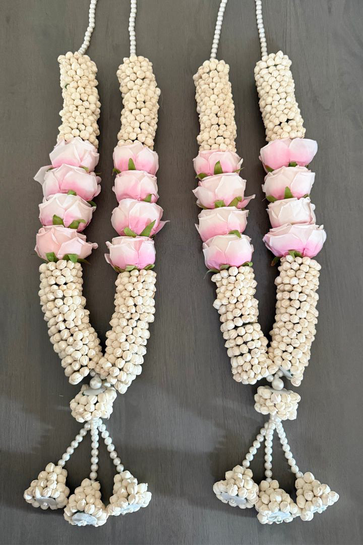 Mogra/Jasmine and Pink Rose Flower Varmala