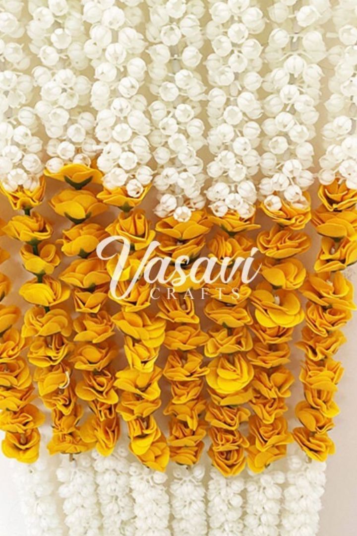 Pack of 20, 40, 50, 70, 100 Mogra/Jasmine Flower Garlands with Roses