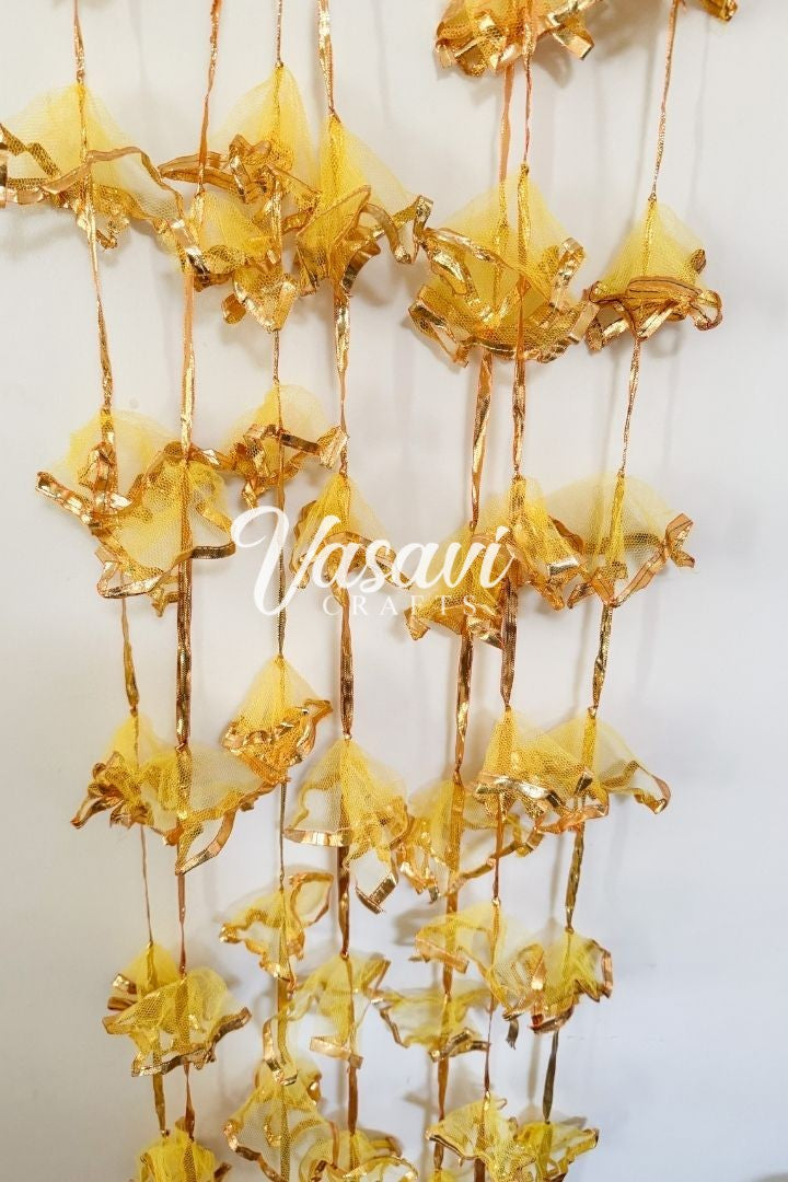 Pack of 10,20,30 Yellow, Magenta Net Fabric Gota Garlands