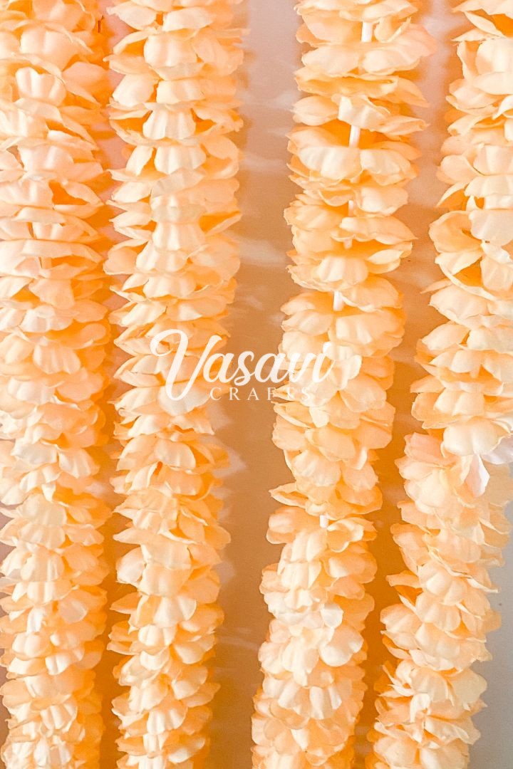 Peach Flower Garlands with Tuberose Flower Hanging 5.5 ft long