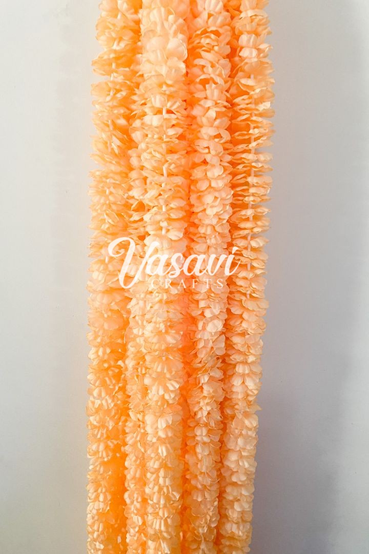 Peach Flower Garlands with Tuberose Flower Hanging 5.5 ft long