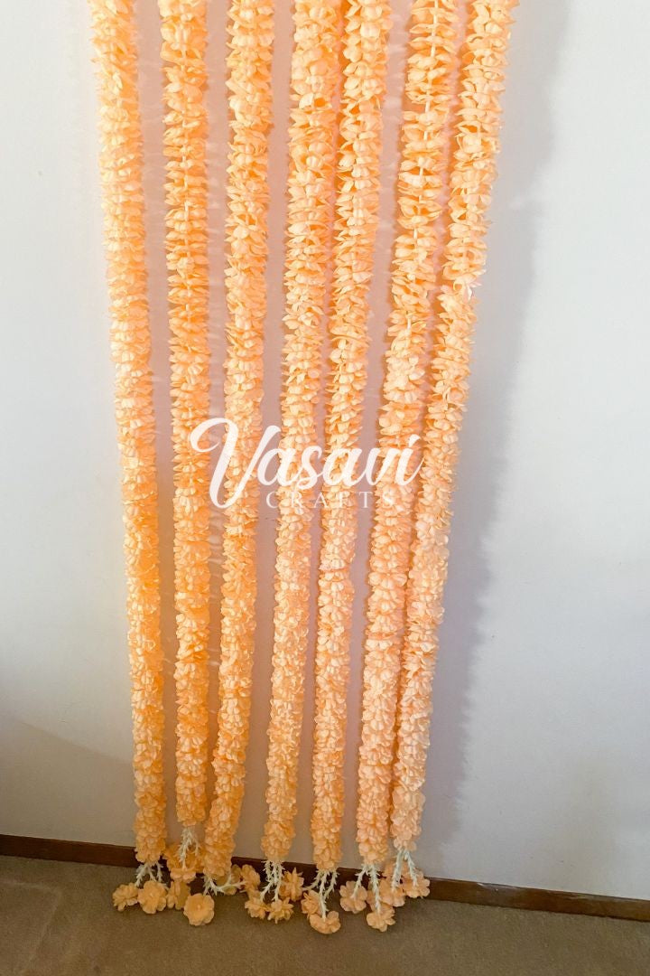 Peach Flower Garlands with Tuberose Flower Hanging 5.5 ft long