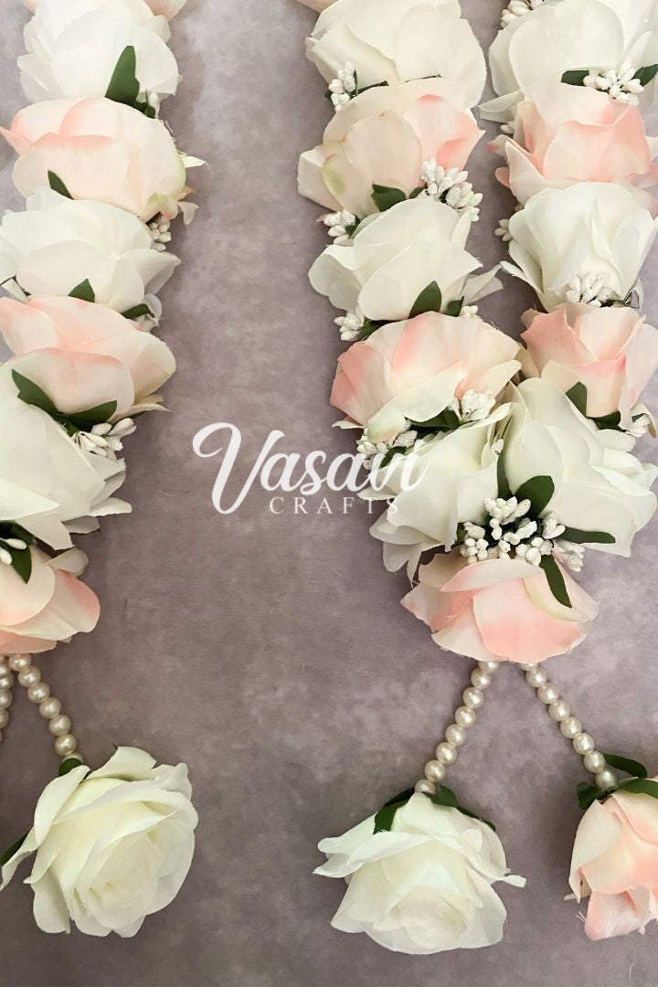 Peach and Ivory Rose Indian Wedding Varmala