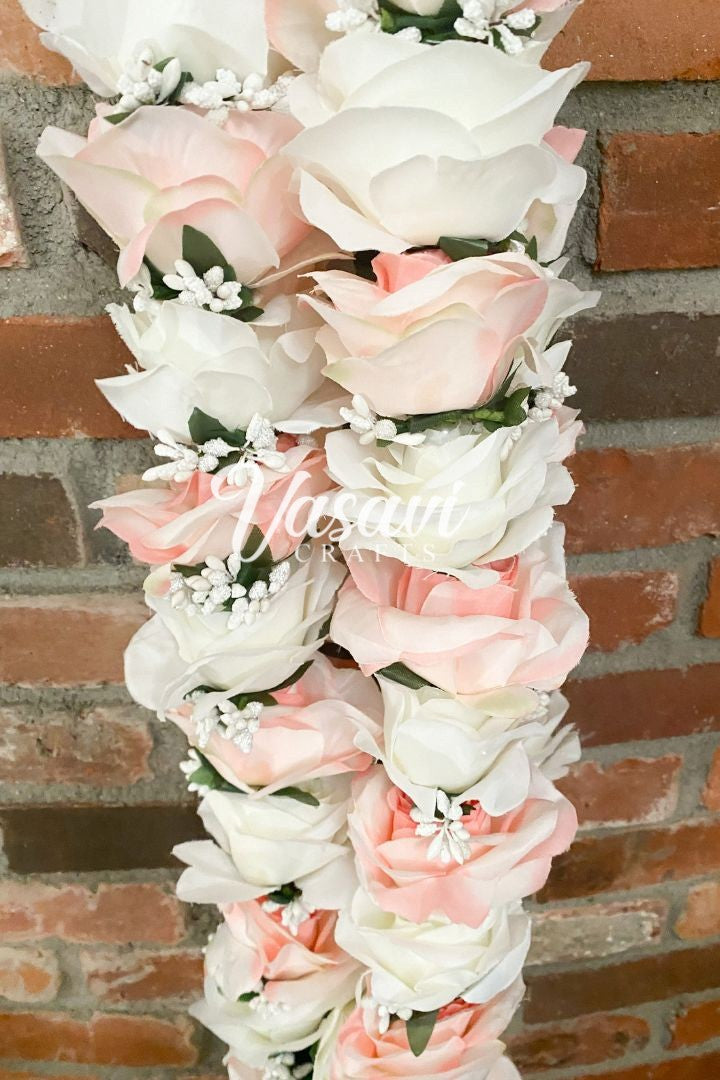 Peach and Ivory Rose Indian Wedding Varmala