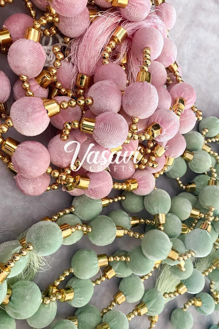 Pack of 20, 40, 60, 100 Sage green, Magenta, Pink and White Ball Garlands