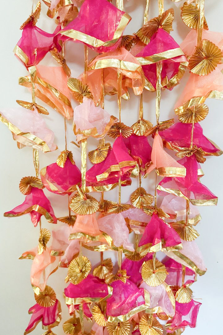 Pack of 30, 40, 60 Multi Color Frill Gota Garlands 6 ft long