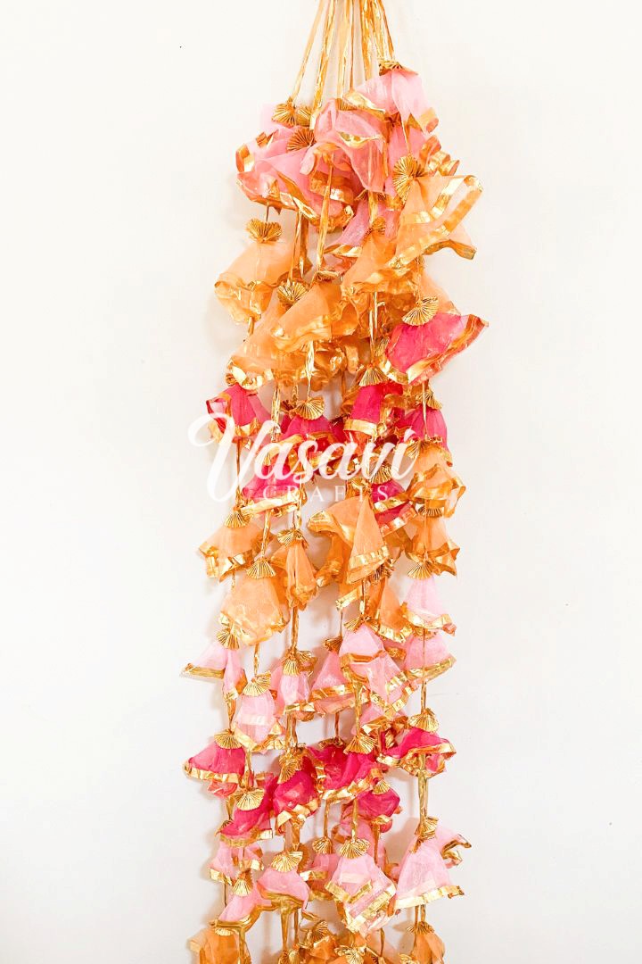 Pack of 30, 40, 60 Multi Color Frill Gota Garlands 6 ft long