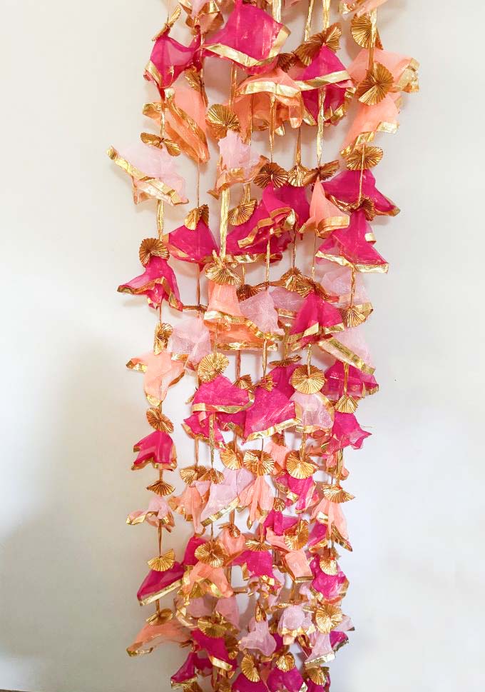 Pack of 30, 40, 60 Multi Color Frill Gota Garlands 6 ft long