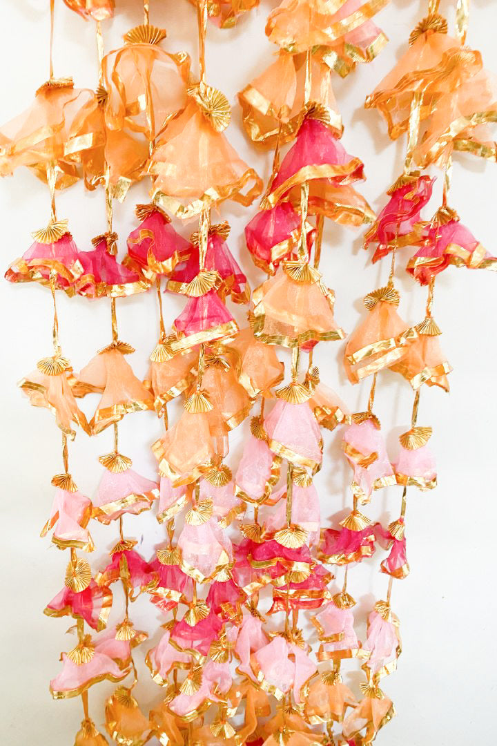 Pack of 30, 40, 60 Multi Color Frill Gota Garlands 6 ft long