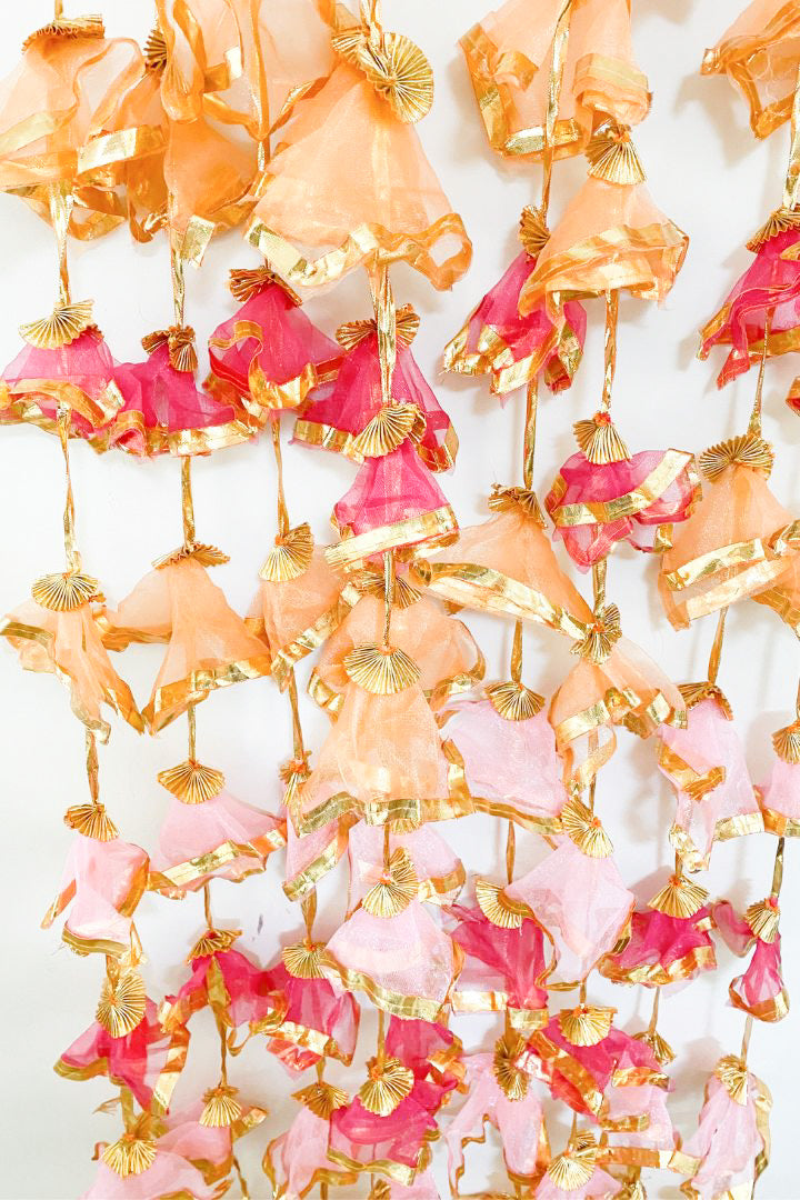 Pack of 30, 40, 60 Multi Color Frill Gota Garlands 6 ft long